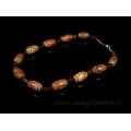 Бусы из агата тибетского бочонок 14*23мм, диски 8мм рыжий, 49см.