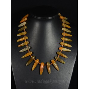 Бусы из агата пати иглы 8*33мм (тонир.) желтый, 50см