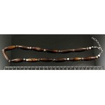 Бусы из агата кофейного 50см, бочонок + шарик 6мм