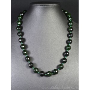 Бусы из авантюрина зеленого искусственного шарик гр.11мм, 46см