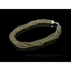 Бусы 6нитей шарик 6мм цвет раухтопаз, 50см