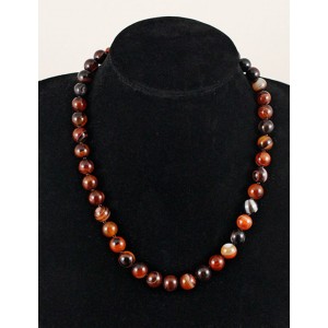 Бусы из сардоникса 50см, шарик 10мм