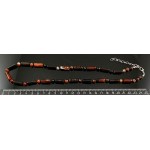 Бусы из сардоникса 50см, цилиндры + шарик 6мм