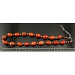 Бусы из яшмы красной 50см, прямоуг. заоваленный + шарик 6мм