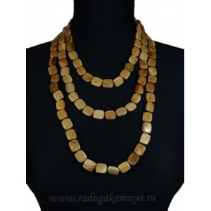 7011 Бусы деревянные квадрат 15мм, 180см