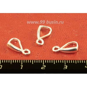 Держатель для кулона с петелькой №16, производство Россиия, размер 13*3,5 мм посеребренный 1 штука Держатель для кулона с петелькой №16, производство Россиия, размер 13*3,5 мм посеребренный 1 штука