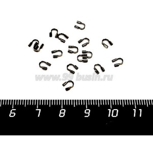 Пластинки для защиты тросика цвет черный никель 4,57 мм 8 пар /упак