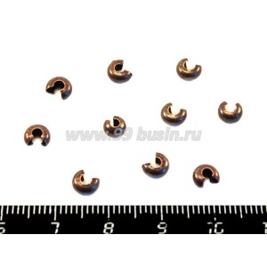 Крышечки кримпов 3 мм старая медь 20 штук/упаковка