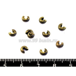 Крышечки кримпов 3 мм бронза 20 штук/упаковка