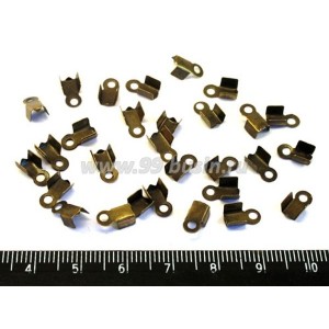 Концевики металлические нахлест 9 мм, цвет бронза 30 шт/упак