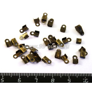 Концевики металлические нахлёст 6 мм бронза 30 шт/упак