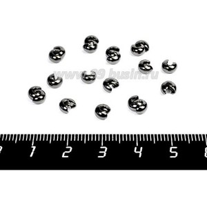 Крышечки кримпов 3 мм цвет черный никель 20 штук/упаковка