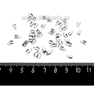 Концевики металлические нахлёст 6*3 мм никель 50 штук/упаковка Концевики металлические нахлёст 6*3 мм никель 50 штук/упаковка