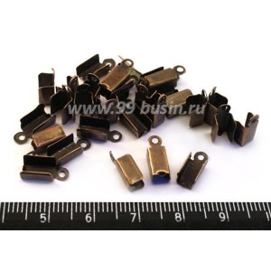 Концевики металлические нахлест 11 мм, цвет медь 30 шт/упак Концевики металлические нахлест 11 мм, цвет медь 30 шт/упак