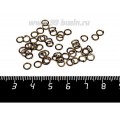 Колечки металлические разъемные 5*0,7 мм цвет бронза 50 штук/упаковка