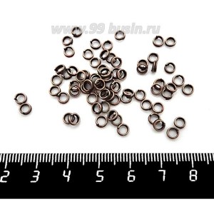 Колечки металлические двойная крутка 4 мм цвет медь 70 штук/упаковка