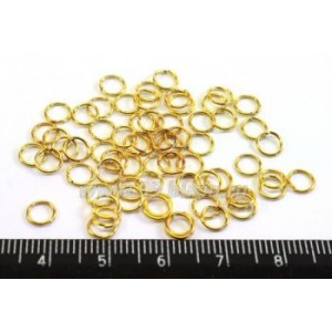 Колечки металлические разъемные 4*0,7 мм Золотистые 100 штук/упаковка