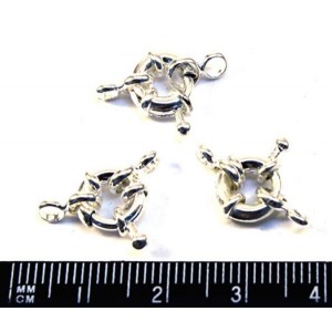 Замок-кольцо 10 мм, на 1 нить, цвет никель, 1 штука