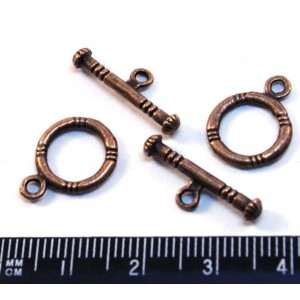 Застёжка - Тогл Средний с насечками, цвет старая медь 16*12, 20*7 мм, 2 набора/упак Застёжка - Тогл Средний с насечками, цвет старая медь 16*12, 20*7 мм, 2 набора/упак