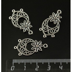 Коннектор "семицветик" 1+3 петли 29х15мм, цвет ант. серебро Коннектор "семицветик" 1+3 петли 29х15мм, цвет ант. серебро