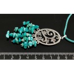 Кулон из амазонита, галтовка, коннектор "плющ"