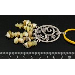 Кулон из опала желтого, галтовка, коннектор "плющ"