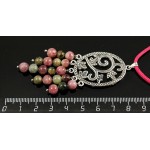 Кулон из турмалина, шарик 6мм, коннектор "плющ"