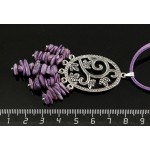 Кулон из чароита, галтовка, коннектор "плющ"