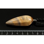 Кулон яшма песочная на плетеном шнуре из искусственной кожи