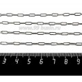 Цепочка нержавеющая сталь Запаянная (stainless steel) Вытянутое Овальное плоское звено, 6,5*2,7 мм, 1 метр/упаковка