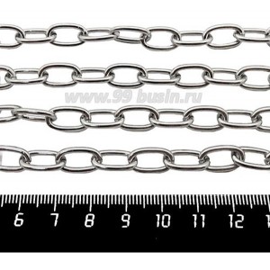 Цепочка нержавеющая сталь (stainless steel) Крупное Овальное звено, 14*8 мм, 1 метр/упаковка