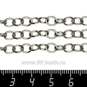 Цепочка нержавеющая сталь (stainless steel) якорная, размер 6,5*5,5 мм, толщина 1 мм, 1 метр/упаковка