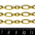 Цепочка Комбинированные звенья, 2 размера 8*1,5 мм 18*1,5 мм, нержавеющая сталь, покрытие оксид титана, цвет золотой, 1 метр/упаковка