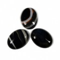 Кабошон из агата черного, овал 40х30мм