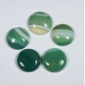 Кабошон из агата тонированного зеленого круг, 15*15*5мм.