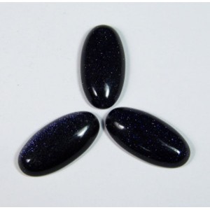 Кабошон из авантюрина синего (иск.) овал, 15*30*5мм.
