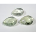 Кабошон из аметиста зеленого капля, двусторонний, 29*39*16мм+-1мм.