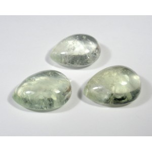 Кабошон из аметиста зеленого капля, двусторонний, 29*39*16мм+-1мм.