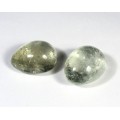 Кабошон из аметиста зеленого капля, двусторонний, 30*38*20мм+-1мм.