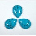 Кабошон из бирюзы (иск.) капля, 15*20*5мм.