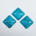 Кабошон из бирюзы (иск.) квадрат, 16*16*5мм.
