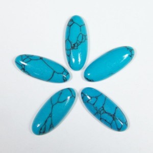 Кабошон из бирюзы (иск.) овал, 10*25*4мм.