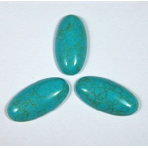 Кабошон из бирюзы (иск.) овал, 15*30*6мм. Кабошон из бирюзы (иск.) овал, 15*30*6мм.