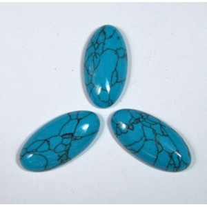 Кабошон из бирюзы (иск.) овал, 15*30*6мм.