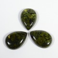 Кабошон из змеевика капля темная 18*25*6мм