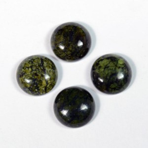 Кабошон из змеевика тёмного круг 12*12*5мм