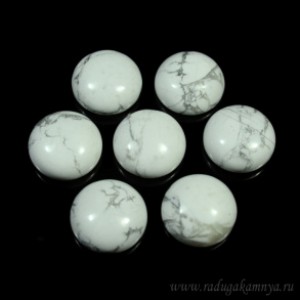 Кабошон из кахолонга искусственного круг, 15*15*7мм.