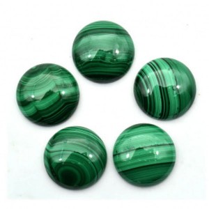 Кабошон из малахита круг, 22*22*6мм