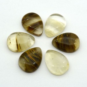 Кабошон из камня халцедона искусственного капля, 15*20*6мм.