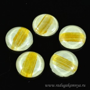 Кабошон из муранского стекла, 14*14*5мм